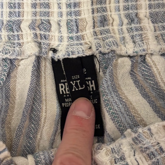 Rewash High Waist Blue and White Striped Shorts - Picture 3 of 7